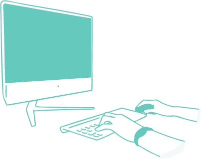 パソコンを利用しているイラスト