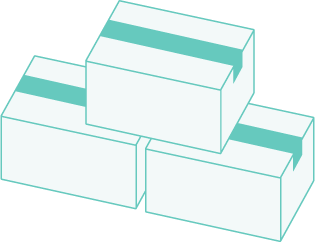 納品された段ボールのイラスト